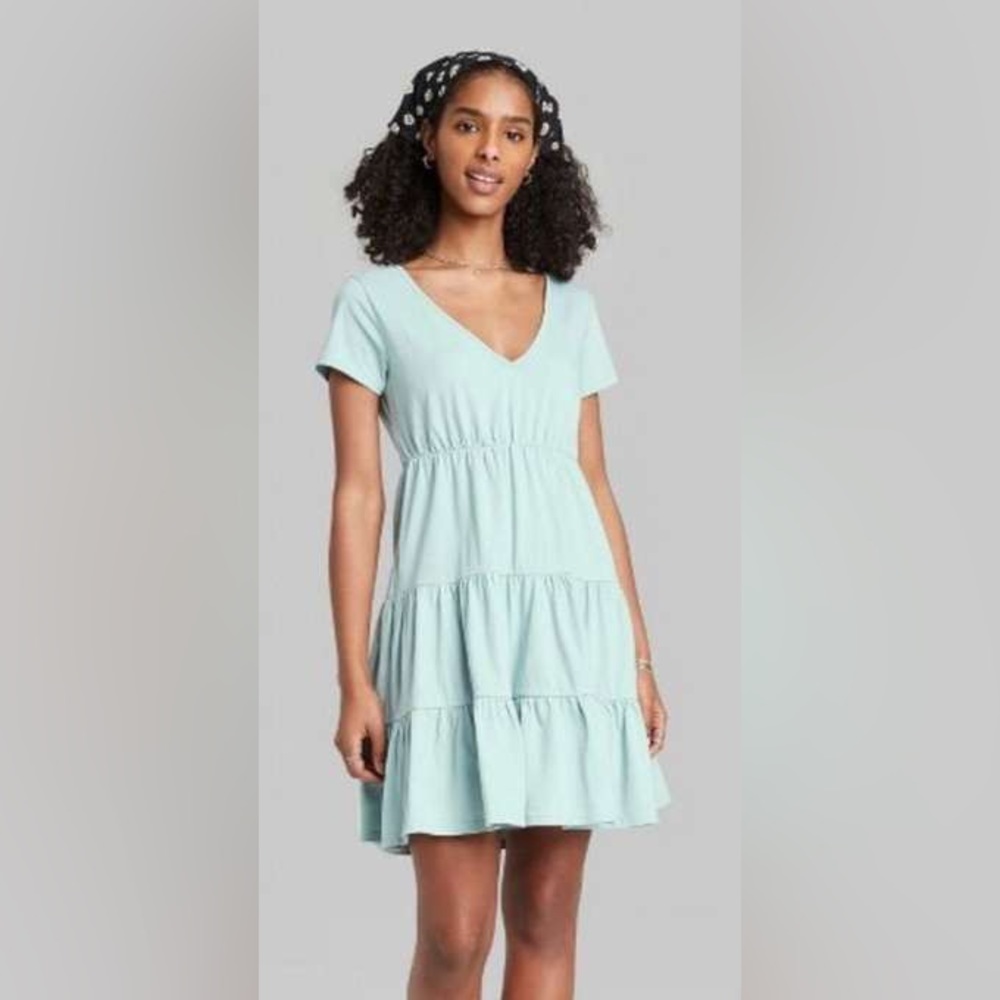 Green Tired Baby Doll Dress Wild Fable - Picture 3 of 10